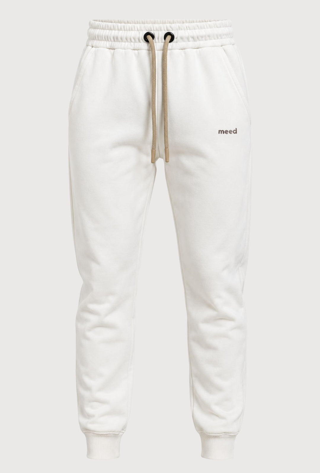 Pantalone Tuta Uomo MEED MILANO in cotone Logo Ricamato- BIANCO
