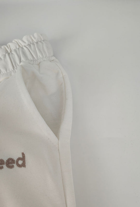 Pantalone Tuta Uomo MEED MILANO in cotone Logo Ricamato- BIANCO