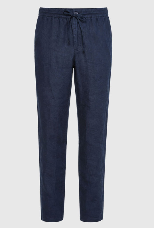 Pantalone 100% Lino Uomo confort fit con elastico - BLU