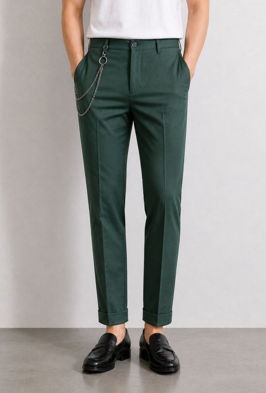 Pantalone uomo slim fit in viscosa DRESSERD - VERDE