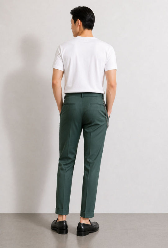 Pantalone uomo slim fit in viscosa DRESSERD - VERDE