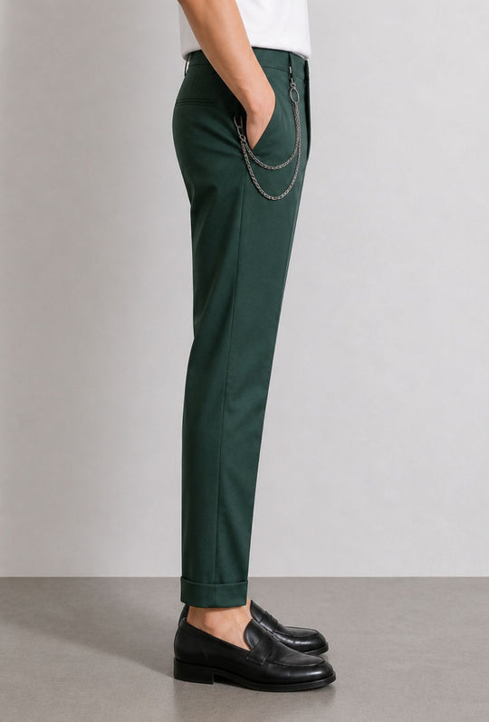Pantalone uomo slim fit in viscosa DRESSERD - VERDE