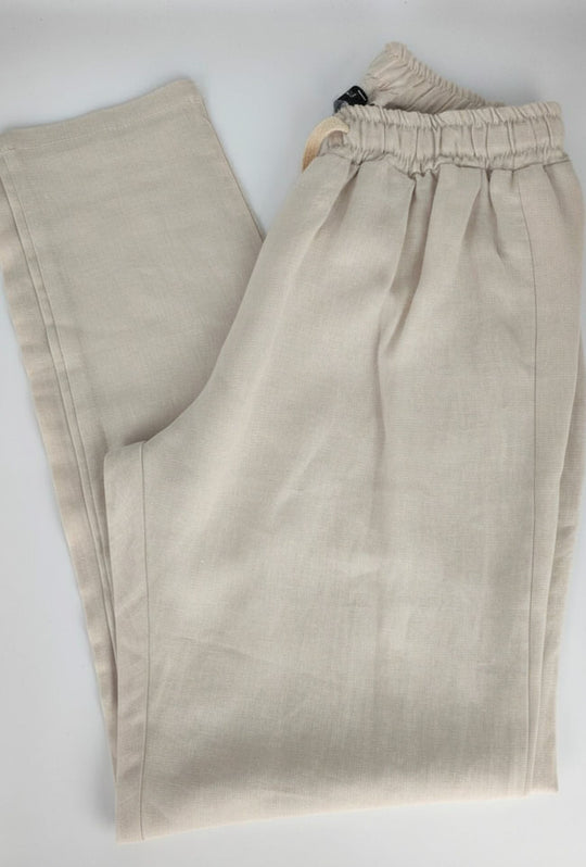 Pantalone uomo pantalaccio Lino Viscosa made in italy - BEIGE