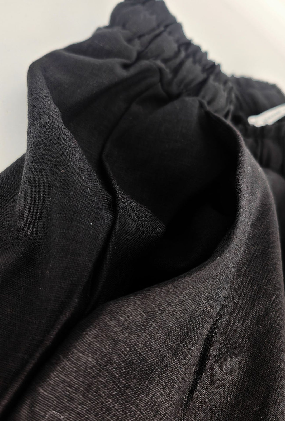 Pantalone uomo pantalaccio Lino Viscosa made in italy - NERO
