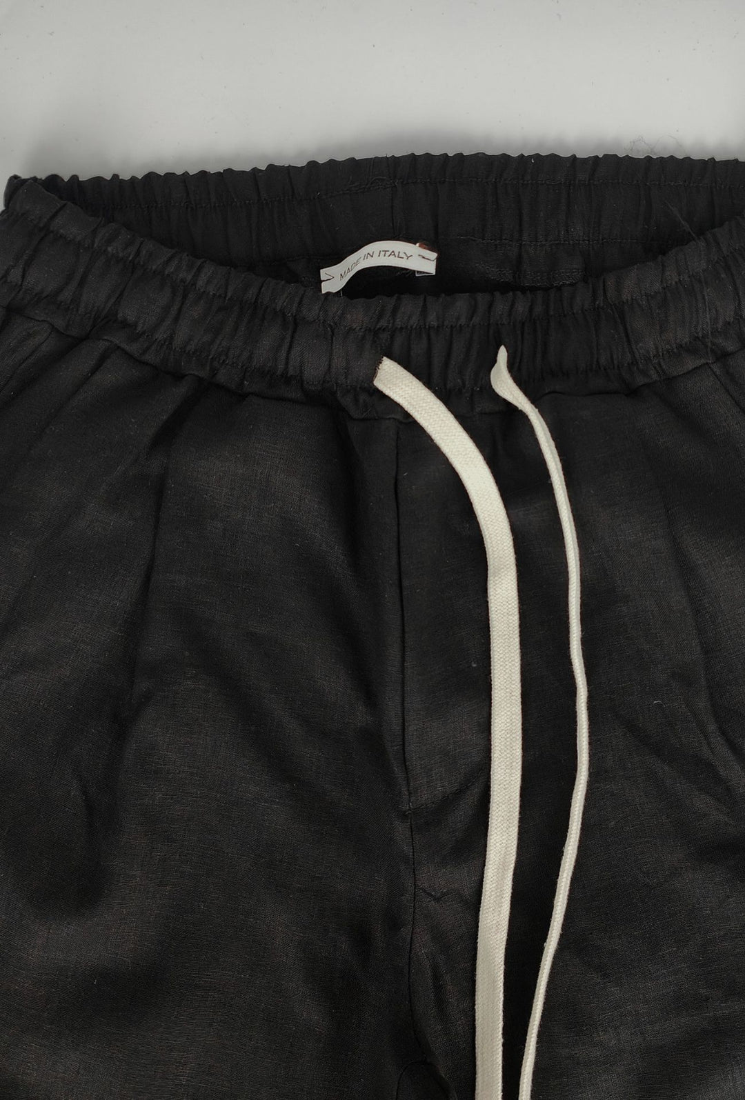 Pantalone uomo pantalaccio Lino Viscosa made in italy - NERO
