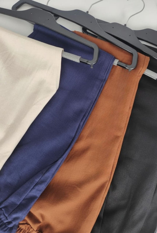 Pantalone uomo pantalaccio Lino Viscosa made in italy - NERO