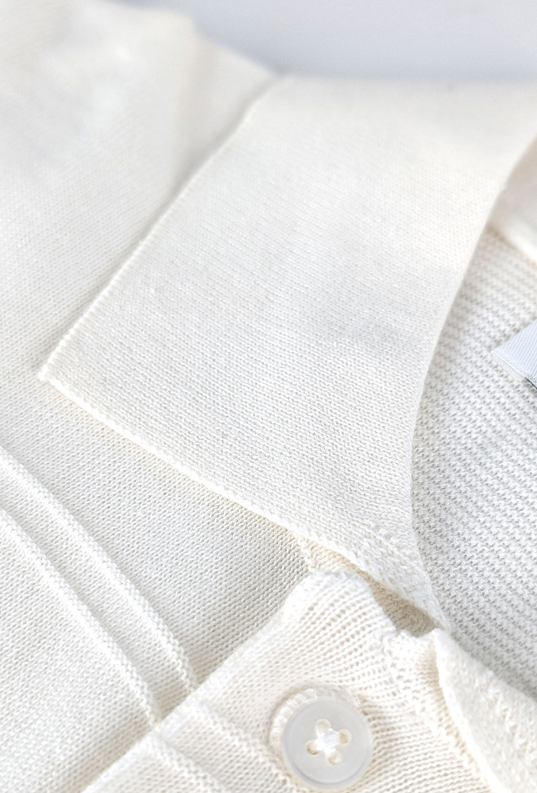 Polo Uomo in filo di cotone con lavorazione a righe - BIANCO