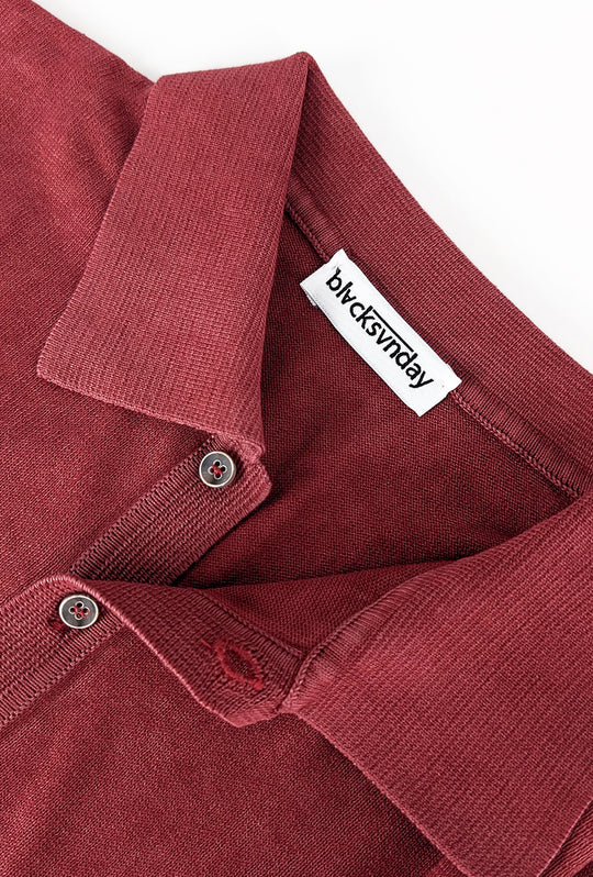Polo uomo in filo 100% Cotone semi slim fit - BORDEAUX