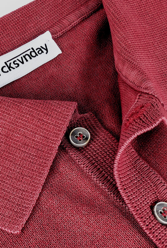 Polo uomo in filo 100% Cotone semi slim fit - BORDEAUX