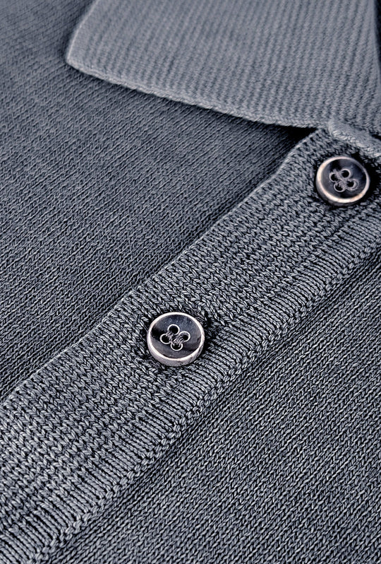 Polo uomo in filo 100% Cotone semi slim fit - GRIGIO