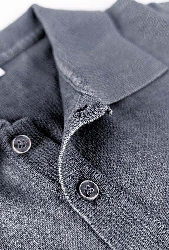 Polo uomo in filo 100% Cotone semi slim fit - GRIGIO