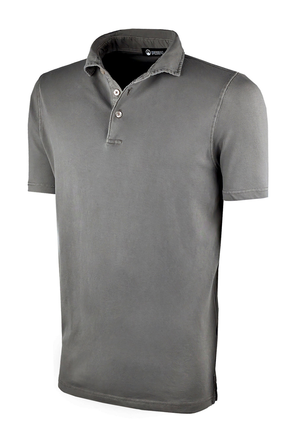 Polo Uomo in cotone piquè effetto tinto in capo - GRIGIO SCURO