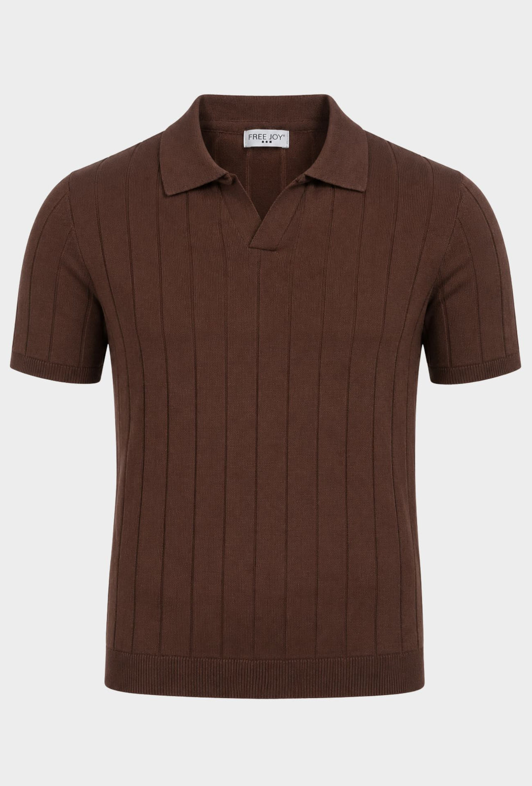 Polo Uomo in Maglia a Coste con Collo Aperto- CAFFE'