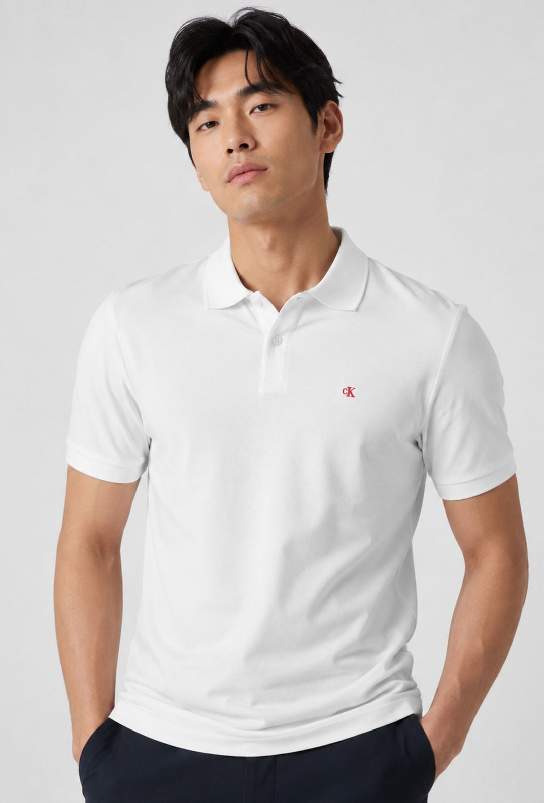 Polo Uomo Calvin Klein in Cotone 100% – Bianco