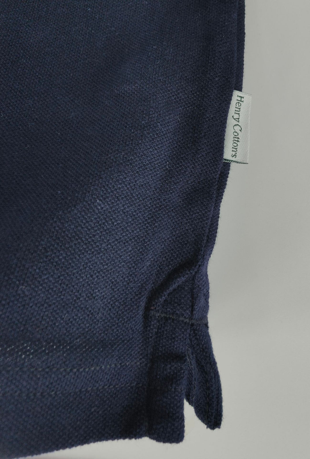 Polo Uomo Manica Lunga HENRY COTTON'S logo ricamato lato cuore- BLU NAVY