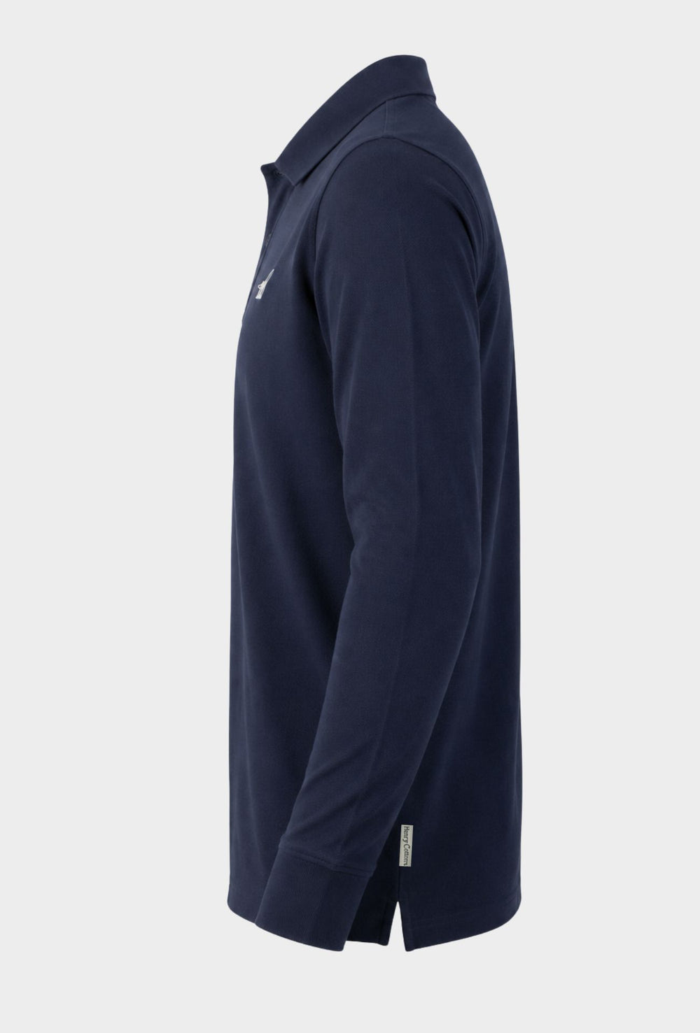 Polo Uomo Manica Lunga HENRY COTTON'S logo ricamato lato cuore- BLU NAVY
