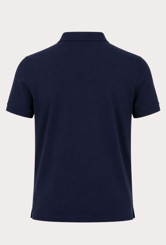 Polo Uomo manica corta MARLBORO CLASSIC logo ricamato lato cuore, colletto tinta unita- BLU NAVY