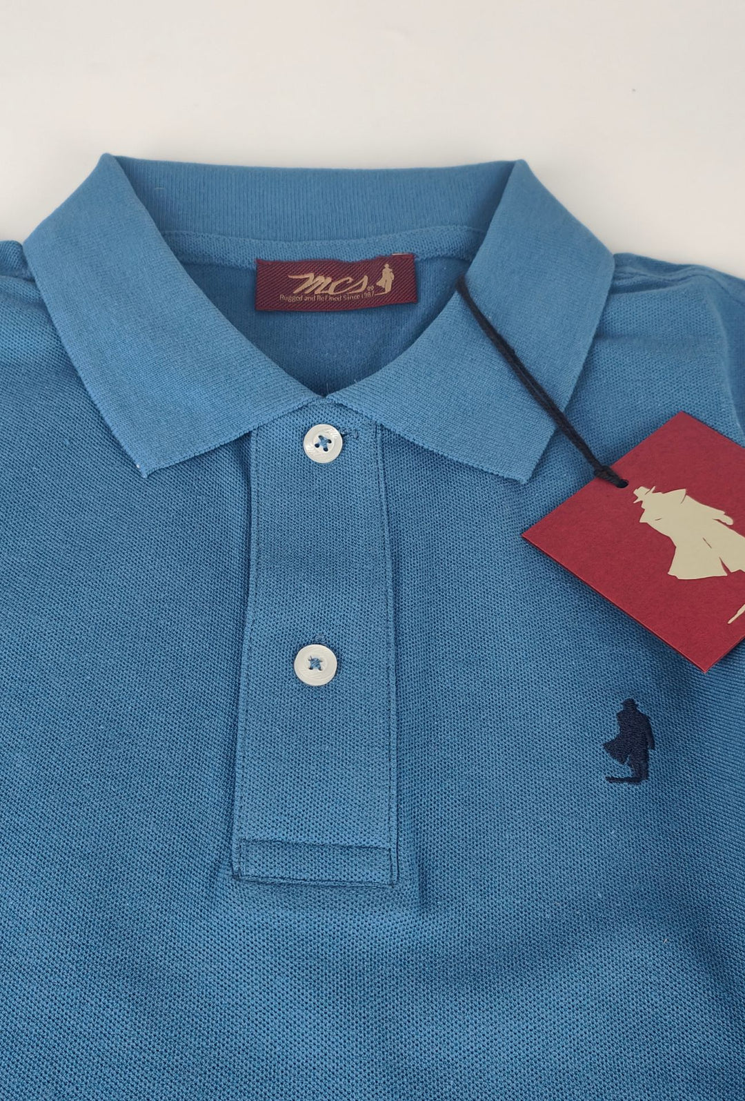 Polo Uomo manica corta MARLBORO CLASSIC logo ricamato lato cuore, colletto tinta unita- AVIO