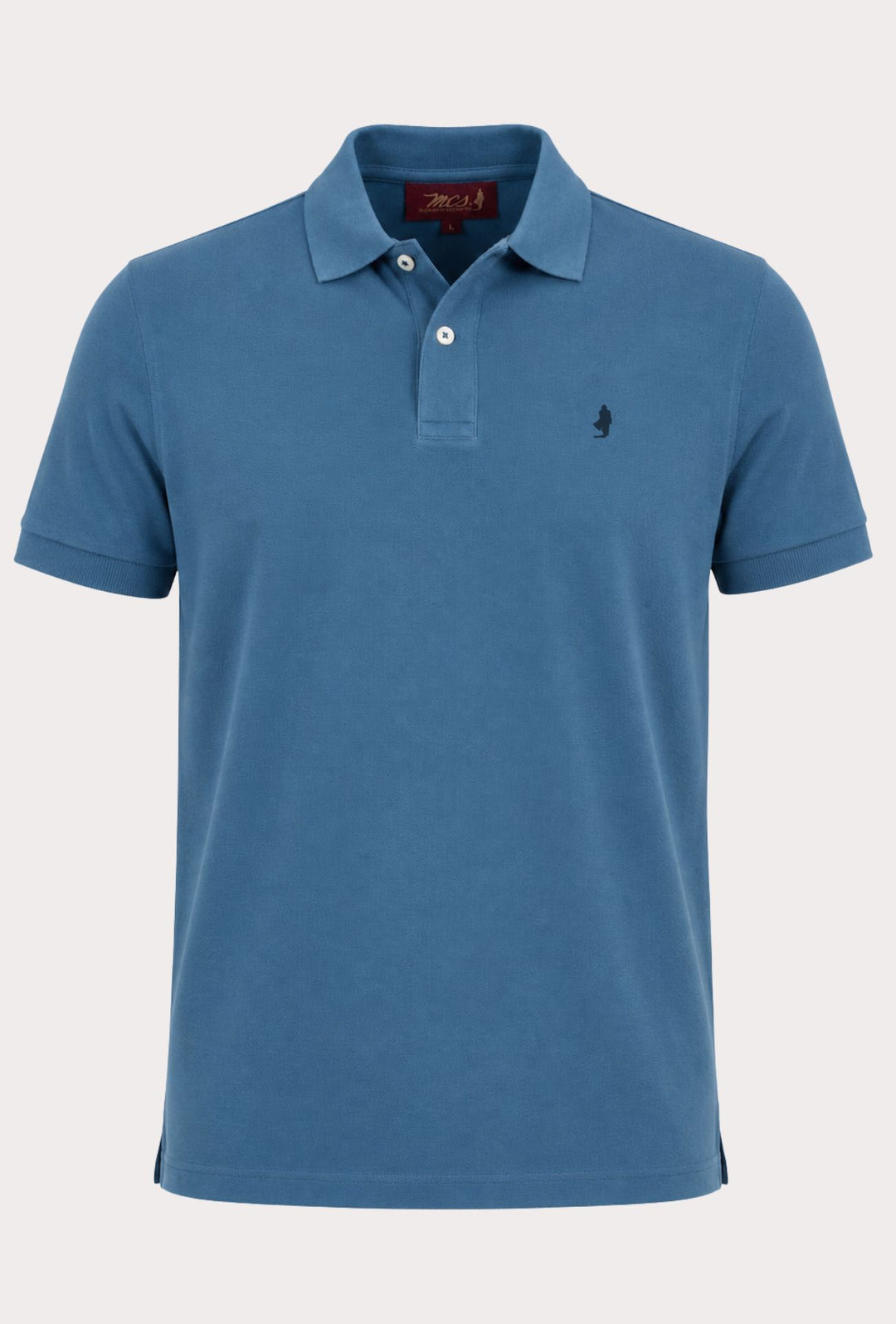 Polo Uomo manica corta MARLBORO CLASSIC logo ricamato lato cuore, colletto tinta unita- AVIO