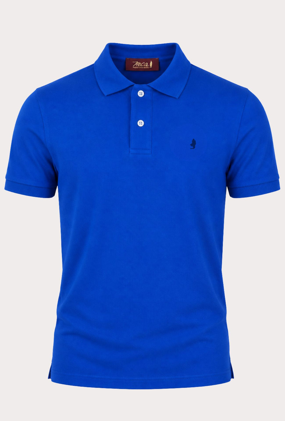 Polo Uomo manica corta MARLBORO CLASSIC logo ricamato lato cuore, colletto tinta unita- BLU ROYAL