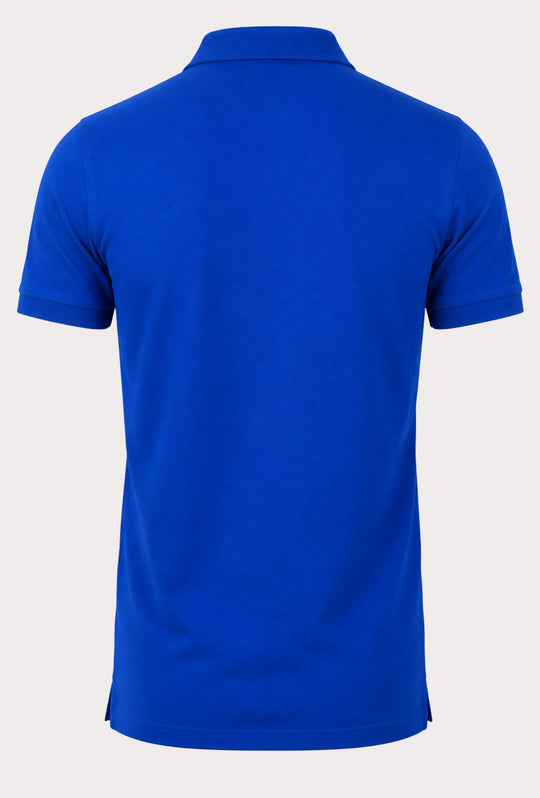 Polo Uomo manica corta MARLBORO CLASSIC logo ricamato lato cuore, colletto tinta unita- BLU ROYAL