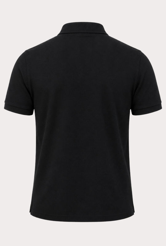 Polo Uomo manica corta MARLBORO CLASSIC logo ricamato lato cuore, colletto tinta unita- NERO