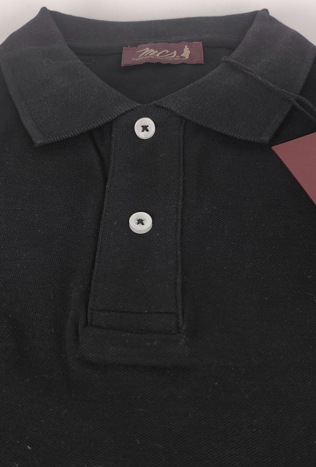 Polo Uomo manica corta MARLBORO CLASSIC logo ricamato lato cuore, colletto tinta unita- NERO