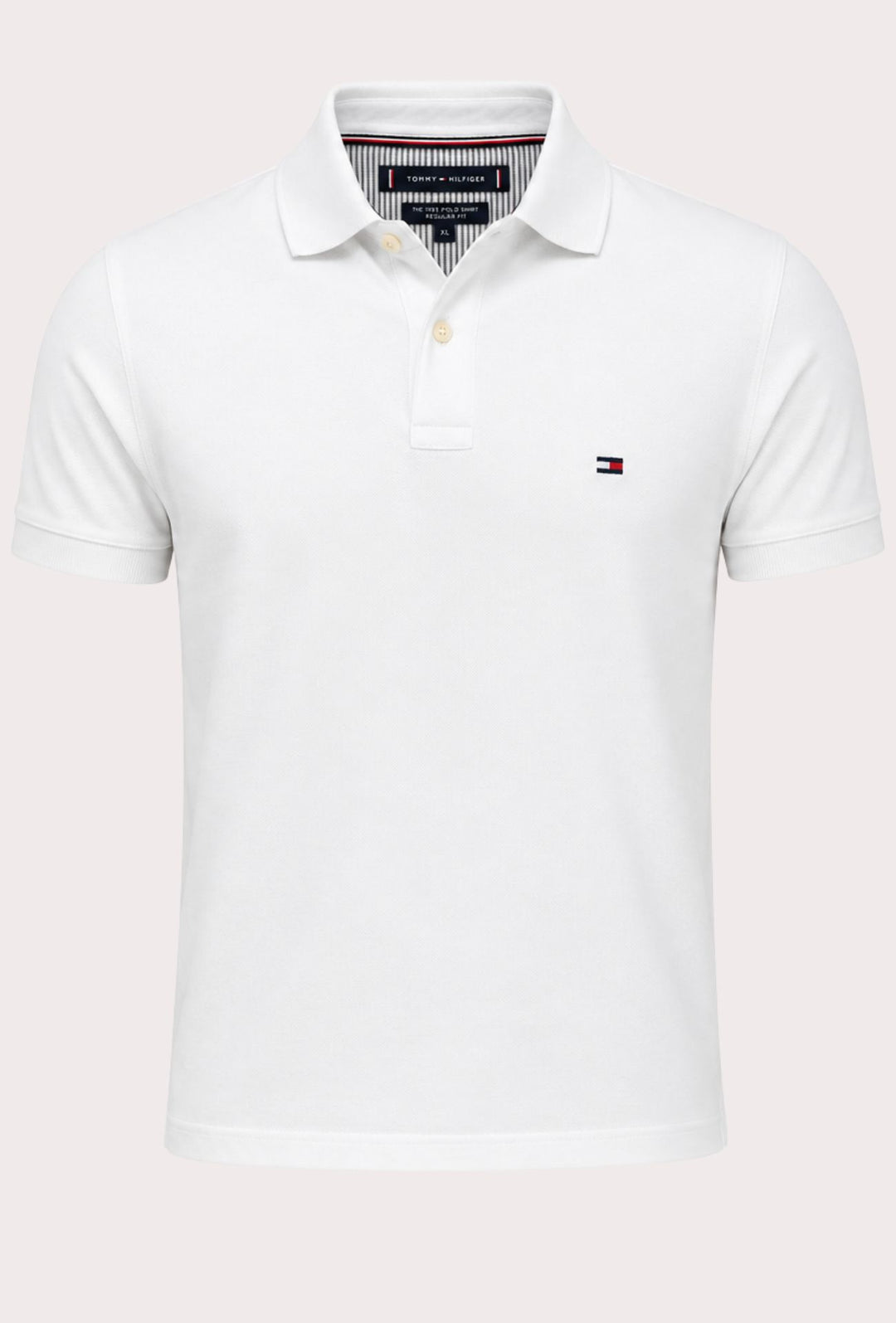 Polo Tommy Hilfiger Uomo in Cotone Piquet Regular Fit -BIANCO