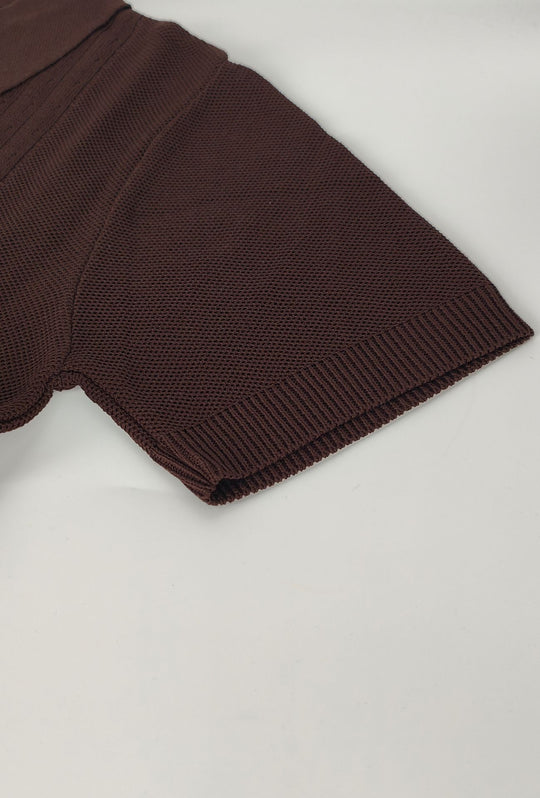 Polo Uomo in Maglia con Inserti Verticali in cotone- CAFFE'