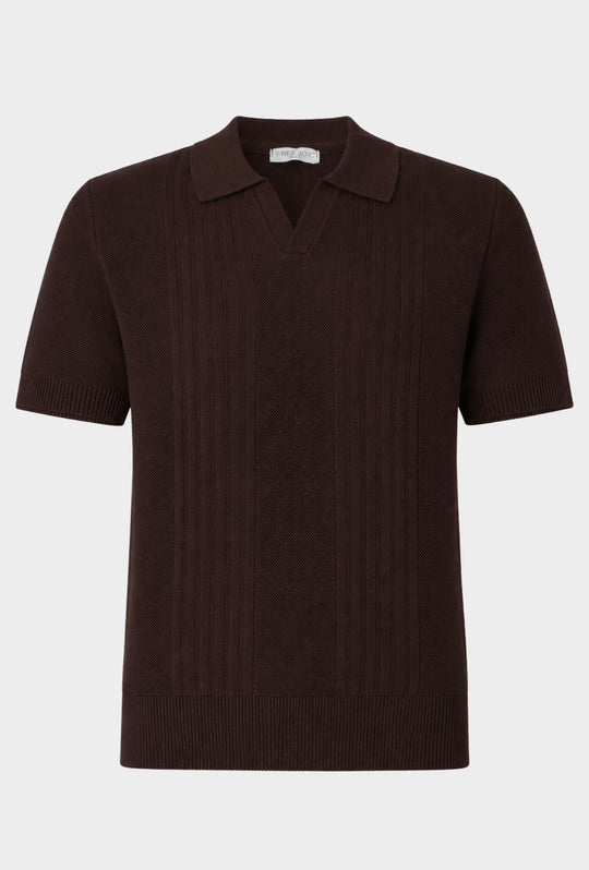 Polo Uomo in Maglia con Inserti Verticali in cotone- CAFFE'