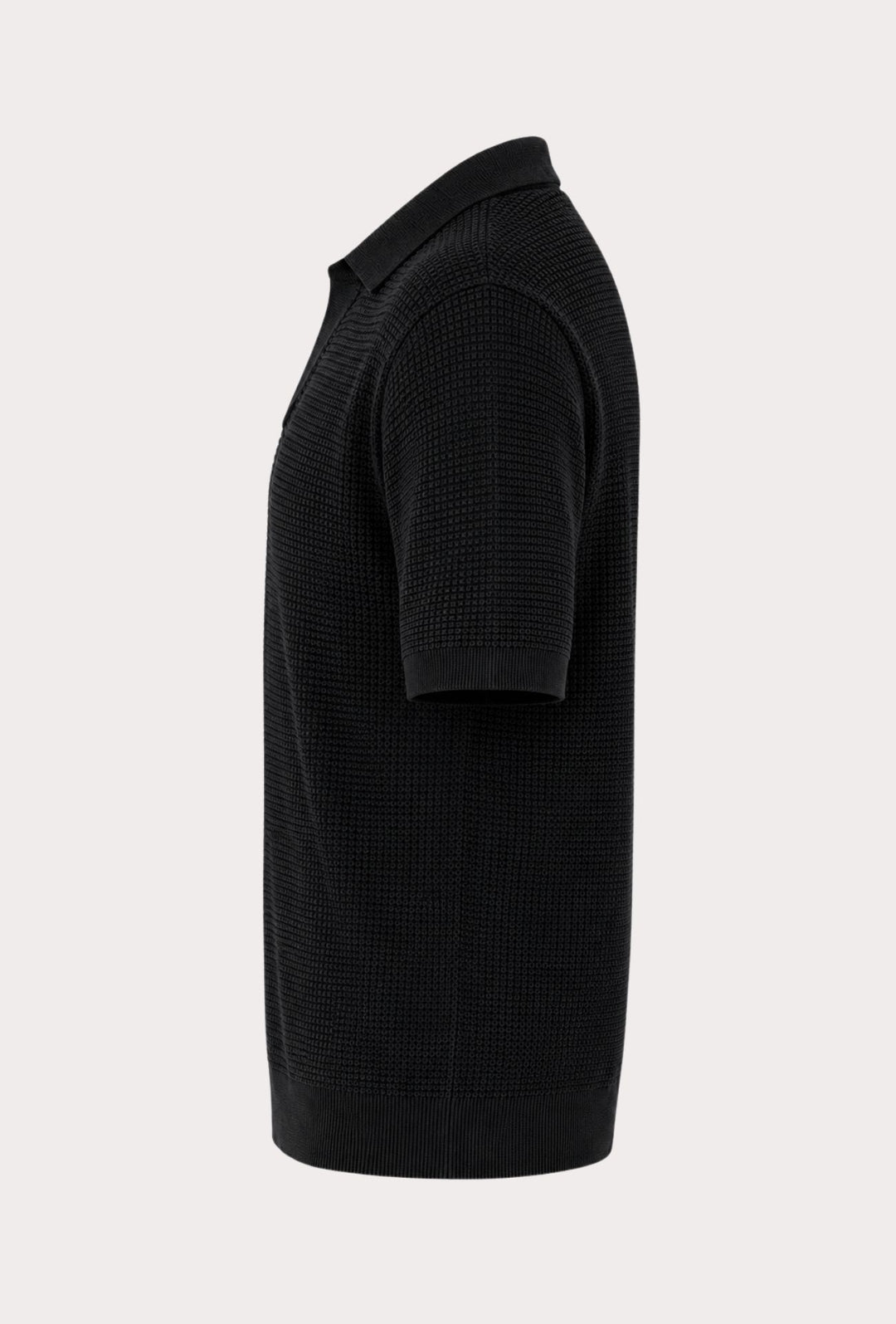 Polo Uomo DRESSERD in Maglia Texture Waffle- NERO