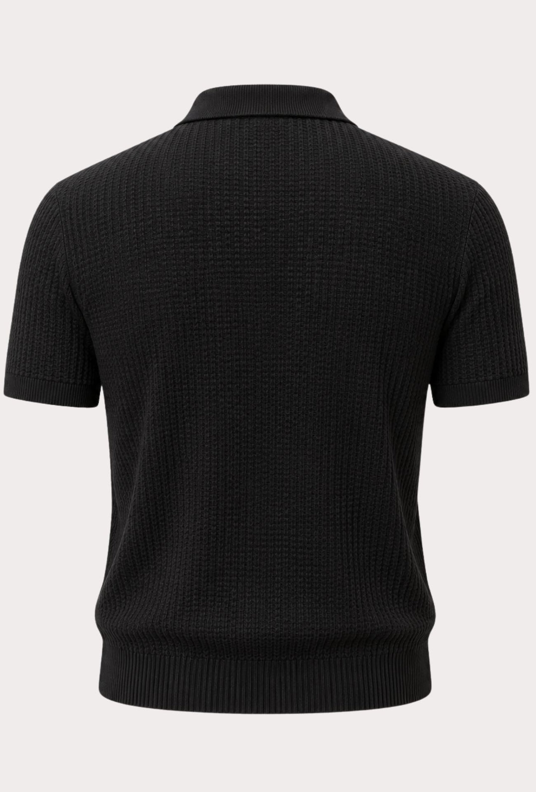 Polo Uomo DRESSERD in Maglia Texture Waffle- NERO