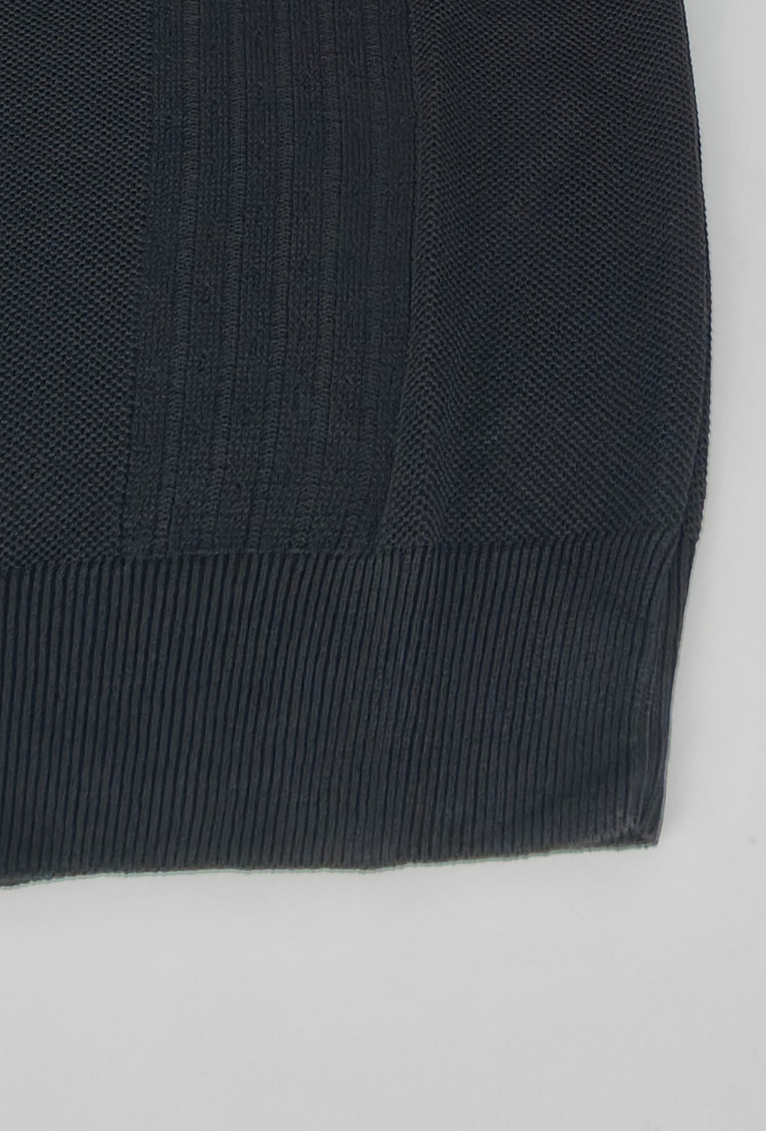Polo Uomo in Maglia con Inserti Verticali in cotone- NERO