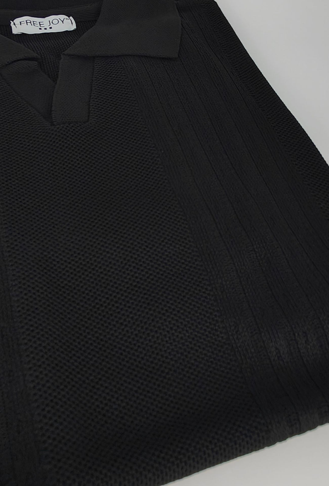 Polo Uomo in Maglia con Inserti Verticali in cotone- NERO