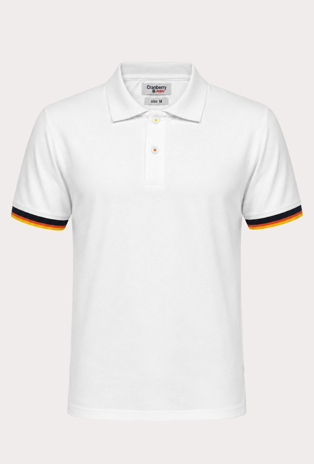 Polo Uomo Cranberry cotone Jersey semi slim con righe a contrasto - BIANCO