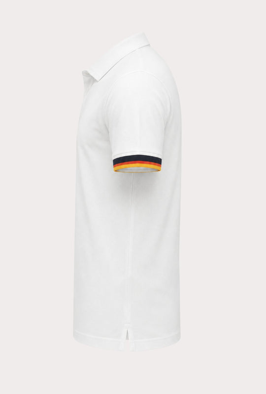 Polo Uomo Cranberry cotone Jersey semi slim con righe a contrasto - BIANCO