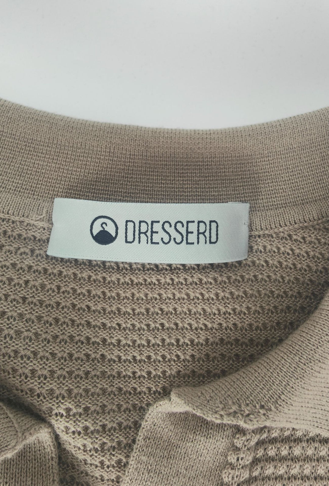 Polo Uomo DRESSERD in Maglia Texture Waffle- SABBIA