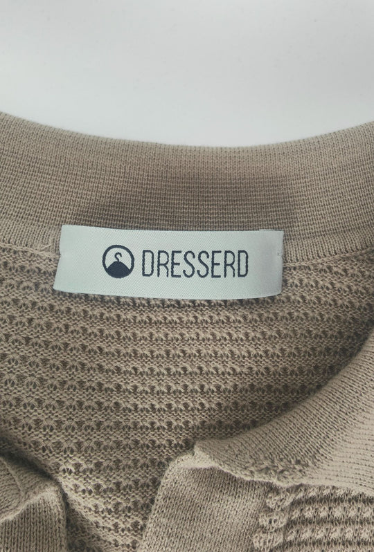 Polo Uomo DRESSERD in Maglia Texture Waffle- SABBIA