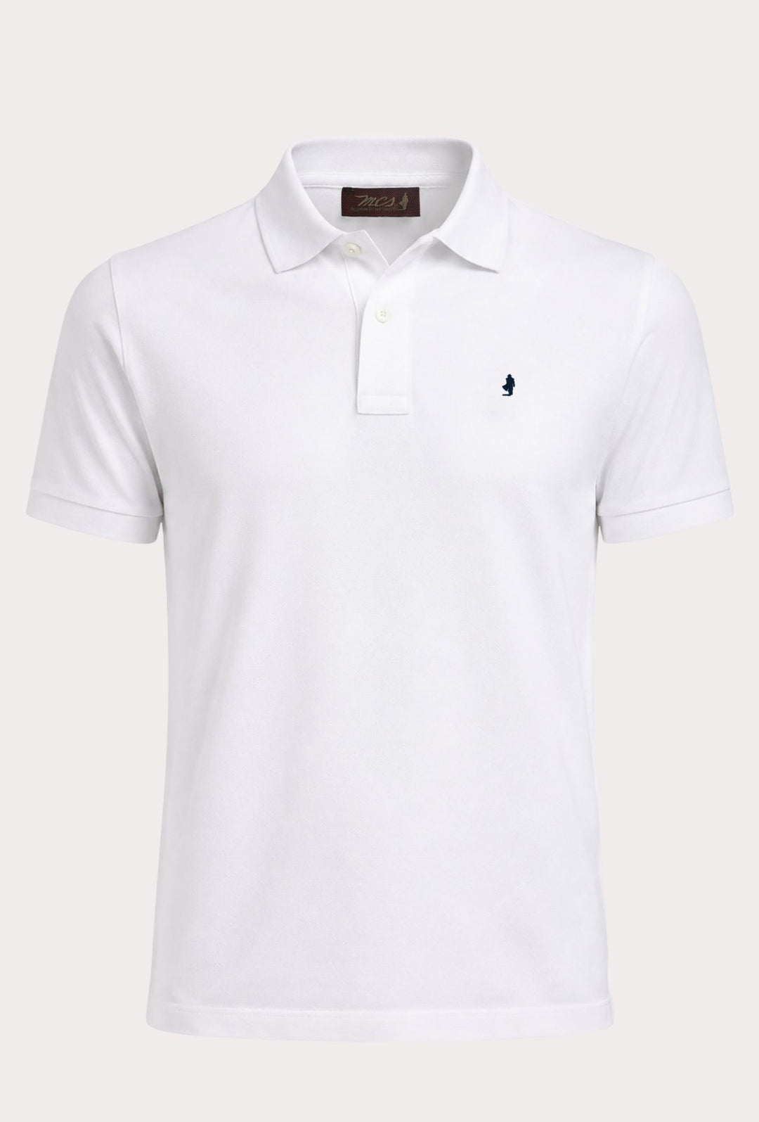 Polo Uomo manica corta MARLBORO CLASSIC logo ricamato lato cuore, colletto tinta unita- BIANCO