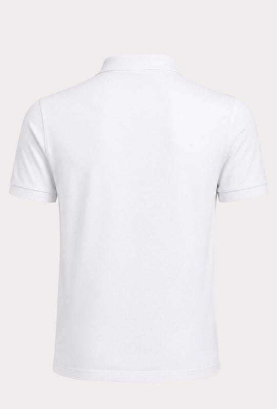 Polo Uomo manica corta MARLBORO CLASSIC logo ricamato lato cuore, colletto tinta unita- BIANCO