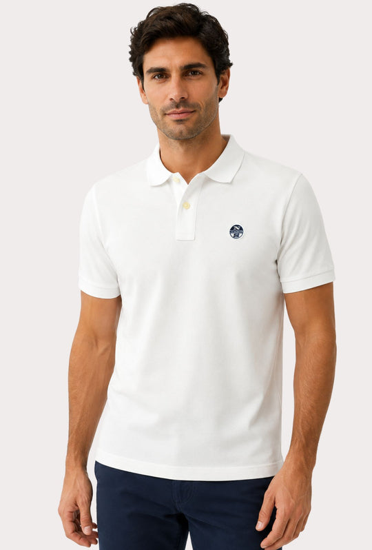 Polo Uomo Regular Fit North Sails- BIANCO