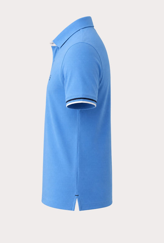 Polo Uomo P-CLUB cotone piquet logo stampato lato cuore- AZZURRO