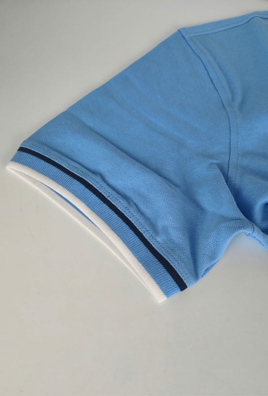 Polo Uomo P-CLUB cotone piquet logo stampato lato cuore- AZZURRO