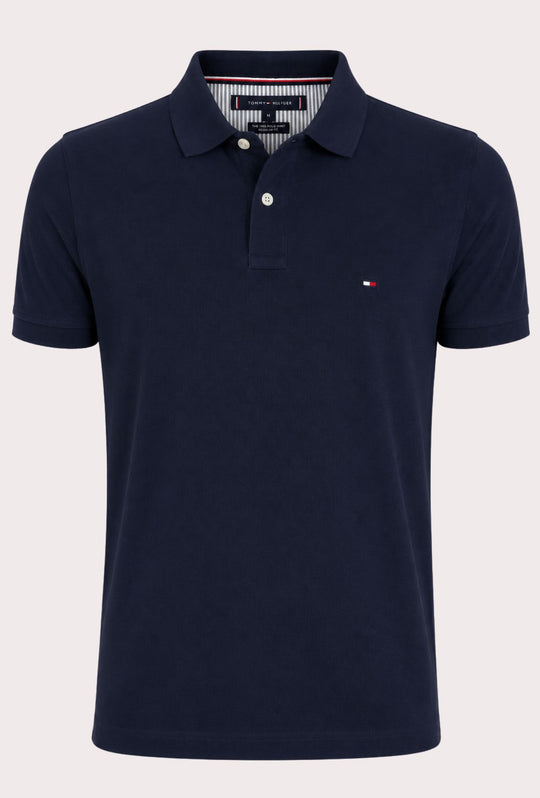 Polo Tommy Hilfiger Uomo in Cotone Piquet Regular Fit -BLU NAVY