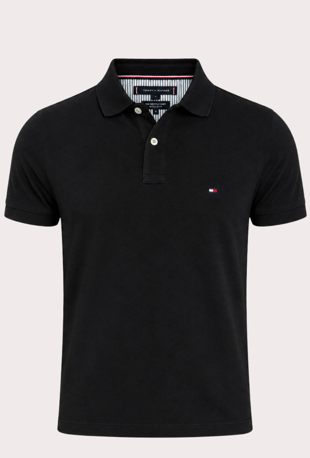Polo Tommy Hilfiger Uomo in Cotone Piquet Regular Fit -NERO