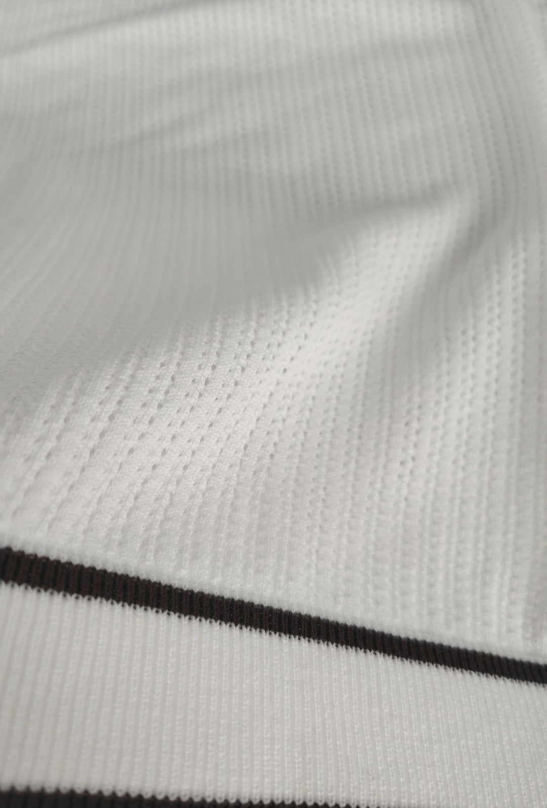 Polo Uomo in Maglia Traforata 100% Cotone Collo Aperto Regular Fit-BIANCO