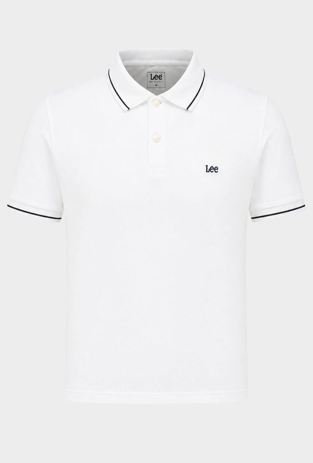 Polo uomo LEE mezza manica in cotone pique bordino a contrasto - BIANCO