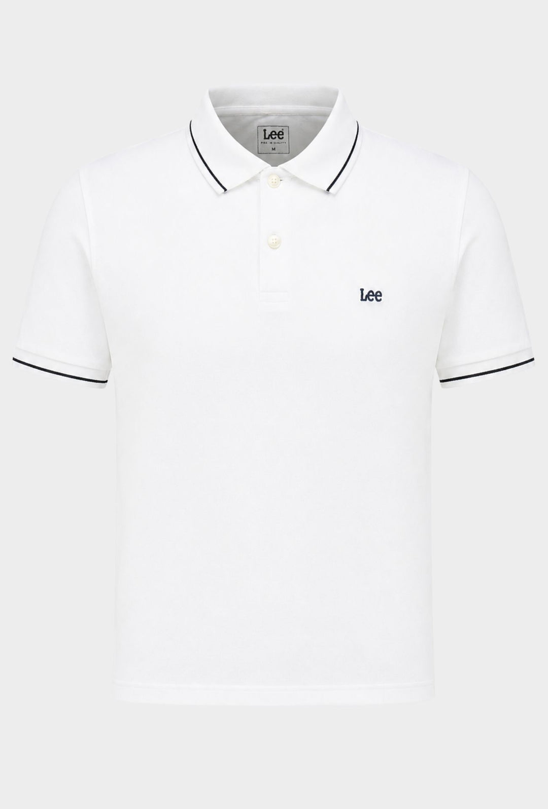 Polo uomo LEE mezza manica in cotone pique bordino a contrasto - BIANCO
