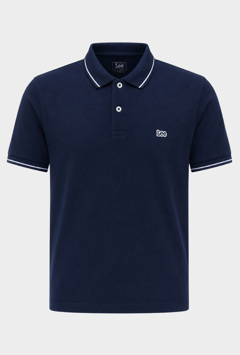 Polo uomo LEE mezza manica in cotone pique bordino a contrasto - BLU