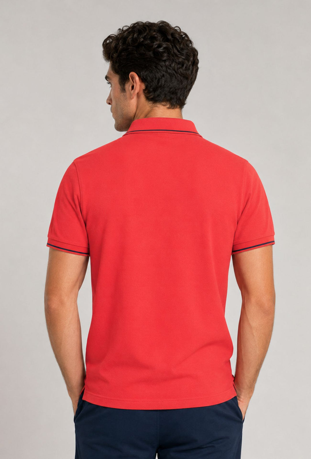 Polo uomo LEE mezza manica in cotone pique bordino a contrasto - ARANCIONE